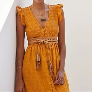 Anthropologie - Smoked Ruffled Midi Dress